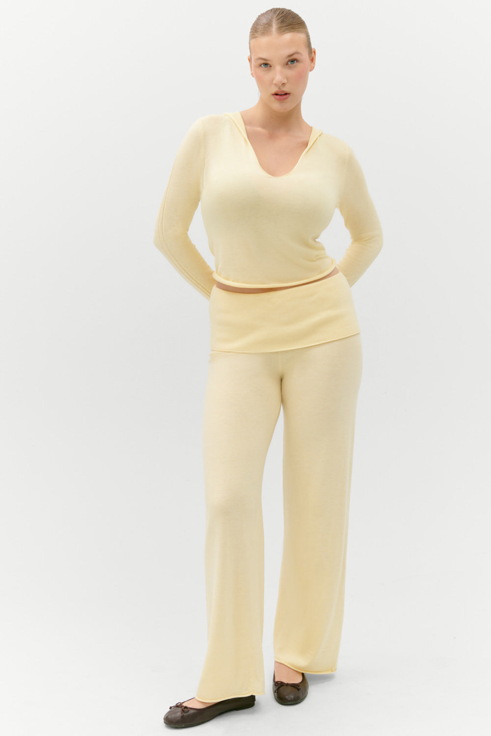 Frankies Bikinis clothing|new|collections Storm Knit Pants - Buttercream