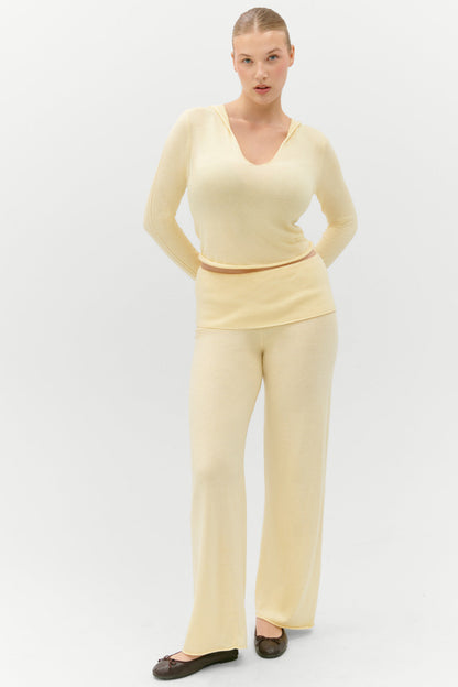 Frankies Bikinis clothing|new|collections Storm Knit Pants - Buttercream