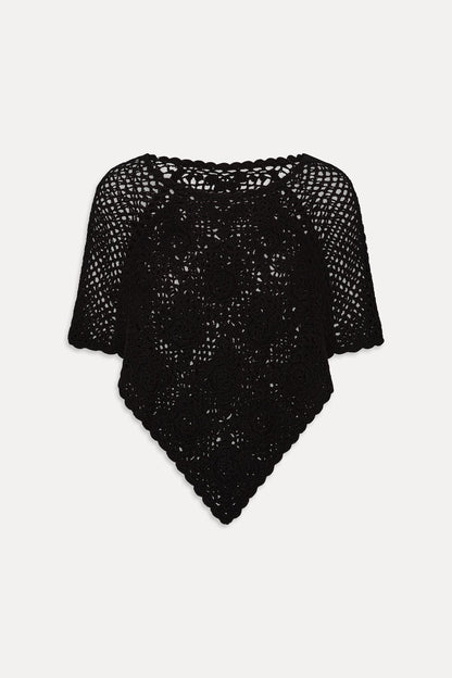 Frankies Bikinis clothing|collections Sophie Crochet Poncho - Black