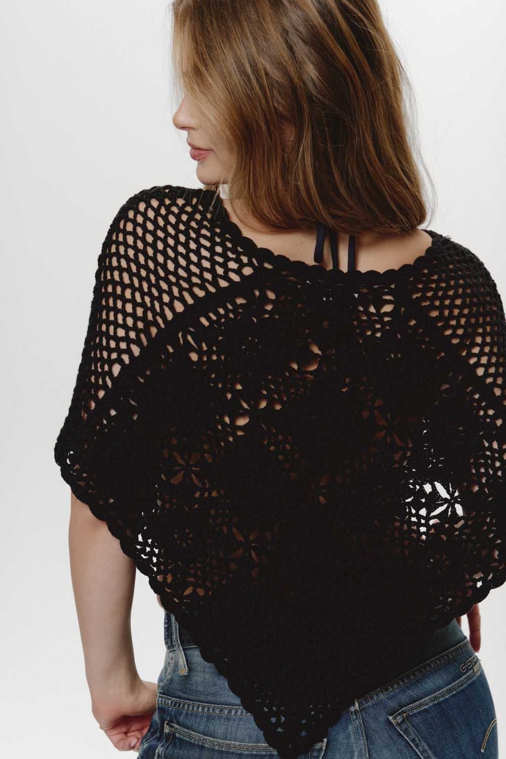 Frankies Bikinis clothing|collections Sophie Crochet Poncho - Black