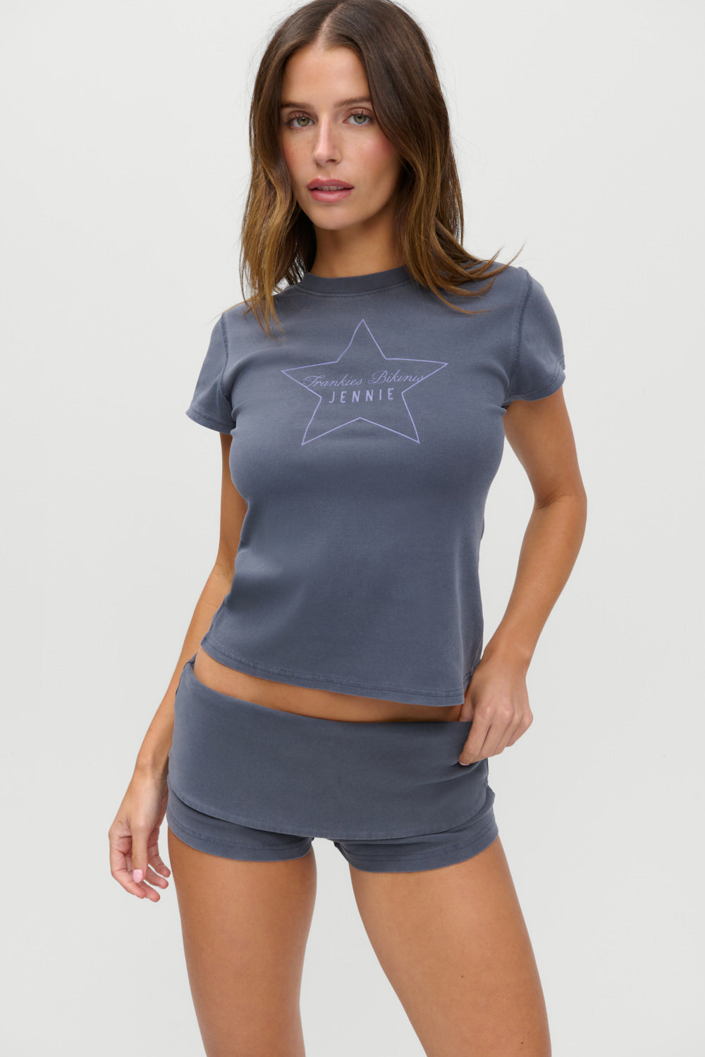 Frankies Bikinis clothing|collections|new x JENNIE Eva Cotton Mini Shorts - Comet
