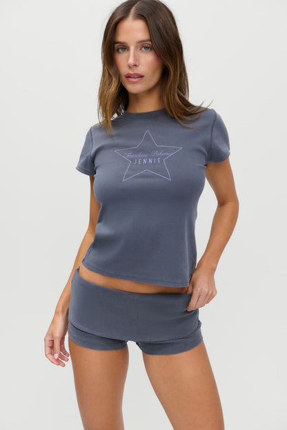 Frankies Bikinis clothing|collections|new x JENNIE Eva Cotton Mini Shorts - Comet