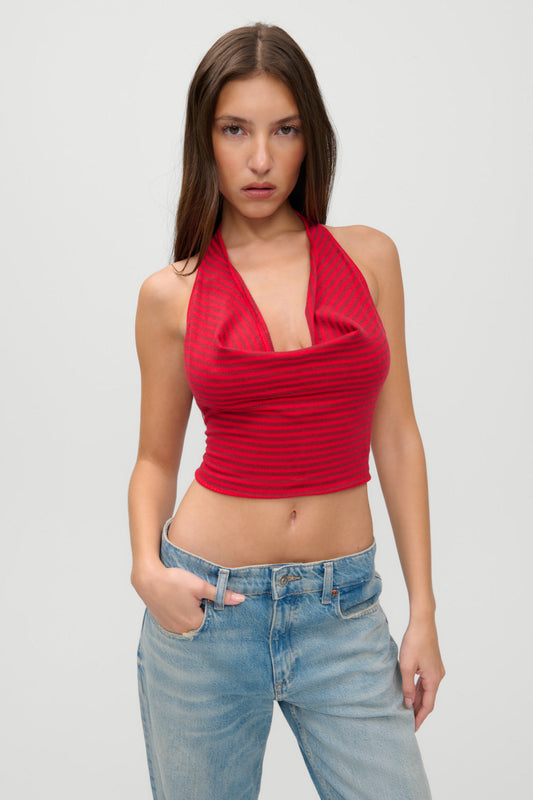 Frankies Bikinis clothing|new|collections x JENNIE Briar Knit Halter Top - Spring Stripe