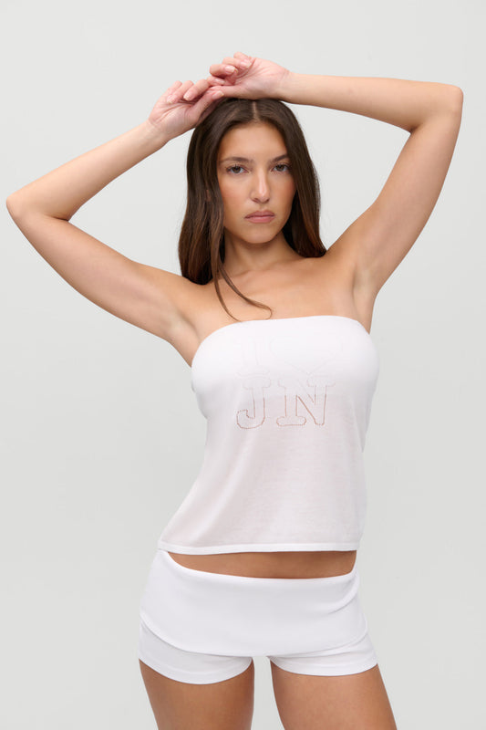 Frankies Bikinis clothing|collections|new x JENNIE Margot Knit Tube Top - Optic White