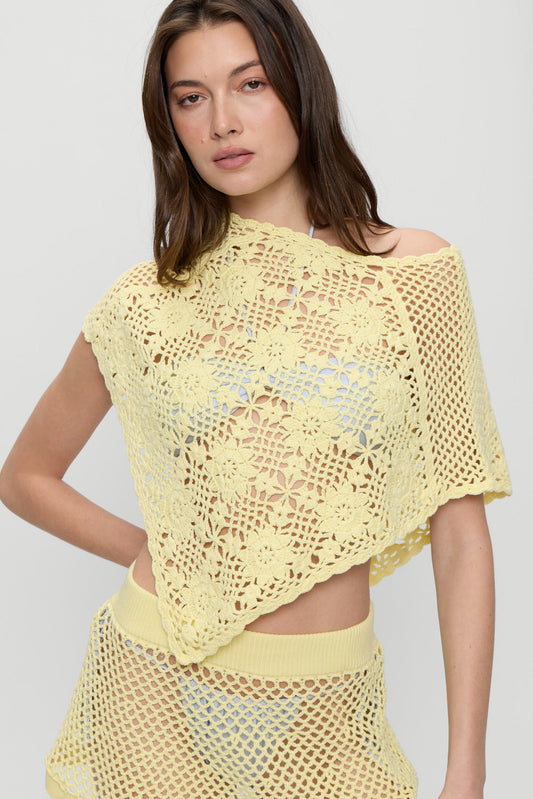 Frankies Bikinis clothing|collections|new Sophie Crochet Poncho - Whipped Butter