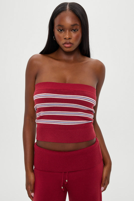 Frankies Bikinis clothing|new|collections Destiny Knit Tube Top - Collegiate Stripe