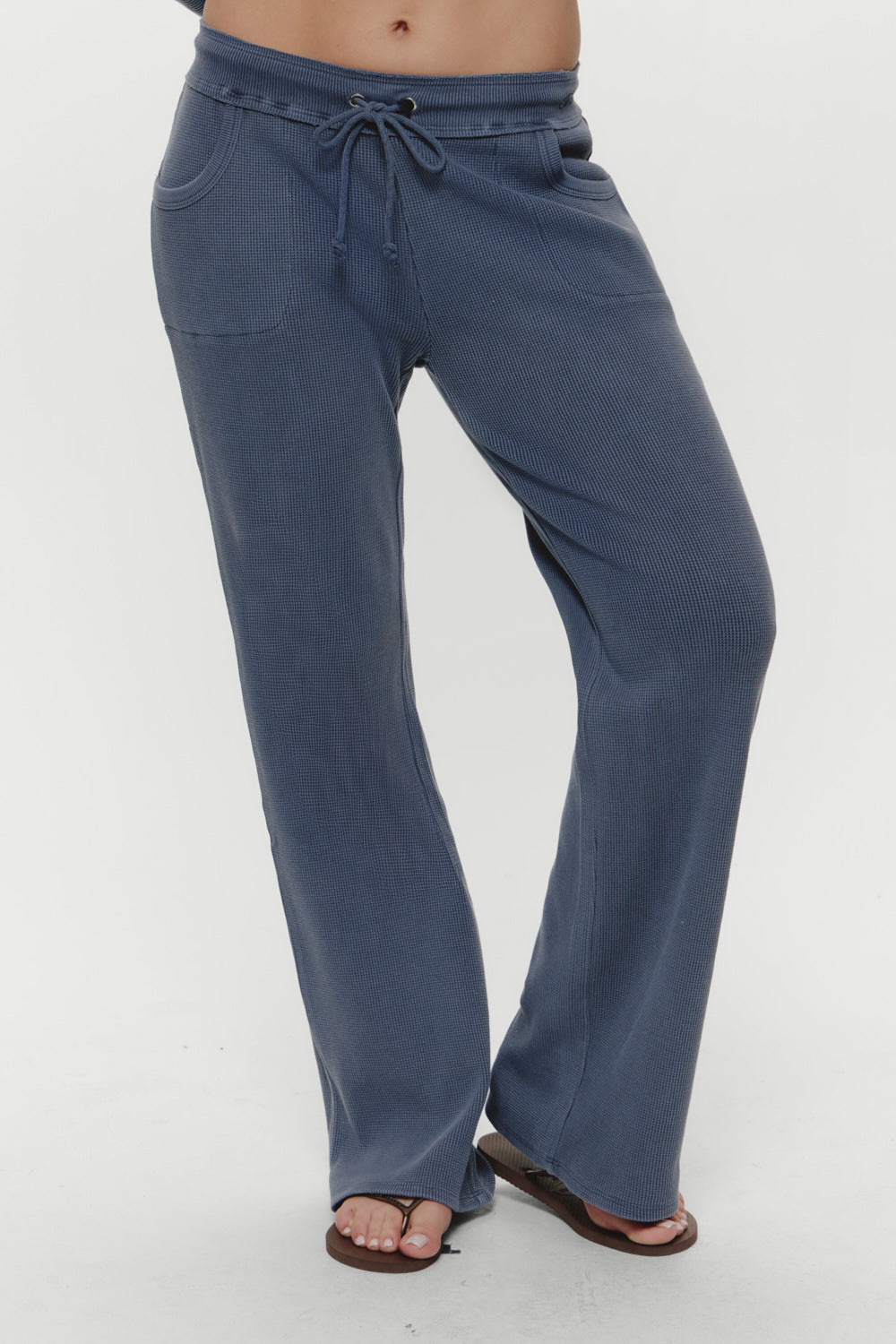 Frankies Bikinis clothing|collections Emma Thermal Pant - Shadow Blue