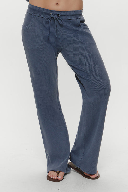 Frankies Bikinis clothing|collections Emma Thermal Pant - Shadow Blue