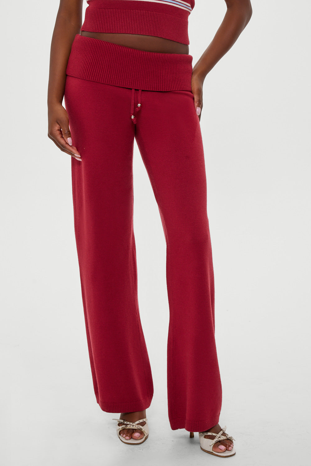 Frankies Bikinis clothing|collections Dawson Knit Fold Over Pants - Rosewood