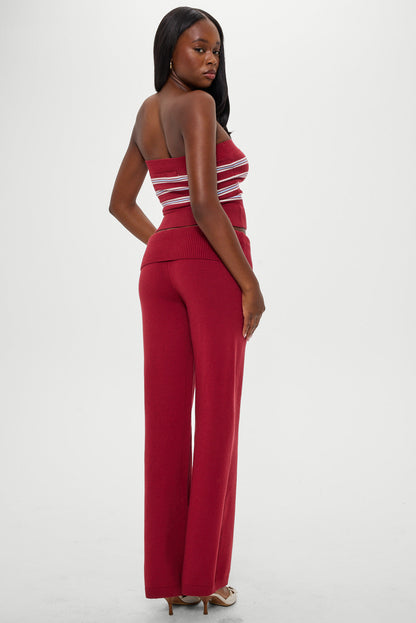 Frankies Bikinis clothing|collections Dawson Knit Fold Over Pants - Rosewood