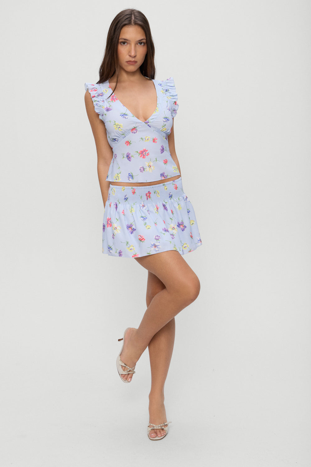 Frankies Bikinis clothing|collections Clover Mini Skirt - Fresh Florals