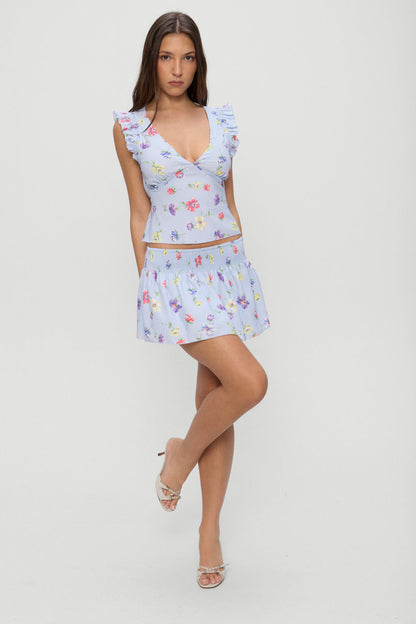 Frankies Bikinis clothing|collections Clover Mini Skirt - Fresh Florals