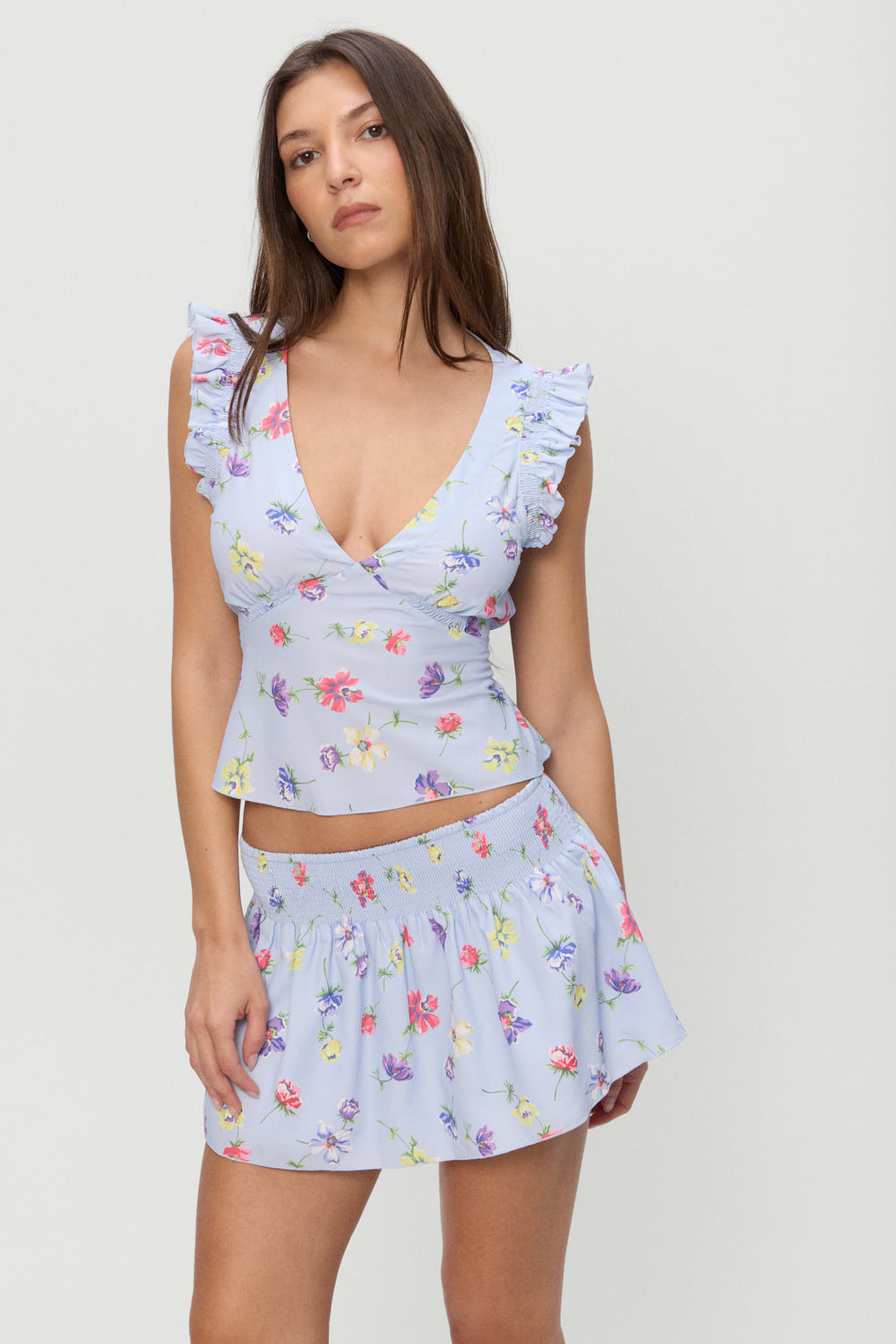 Frankies Bikinis clothing|collections Clover Mini Skirt - Fresh Florals
