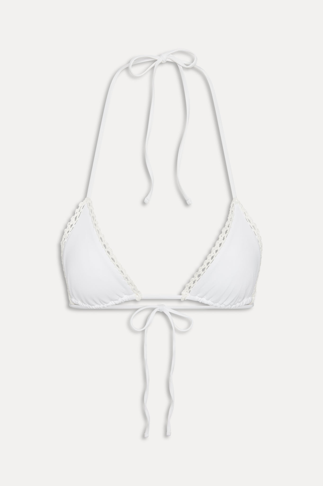 Frankies Bikinis collections|swimwear|new x JENNIE Nick Triangle Bikini Top - Ivory Crochet