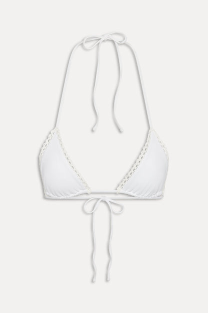 Frankies Bikinis collections|swimwear|new x JENNIE Nick Triangle Bikini Top - Ivory Crochet