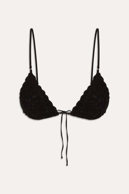Frankies Bikinis collections|swimwear|new Elena Crochet Shine Bikini Top - Black