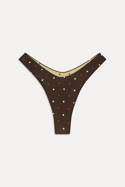 Frankies Bikinis collections|swimwear|new Full Moon Reversible Satin Bikini Bottom - Honey Bug