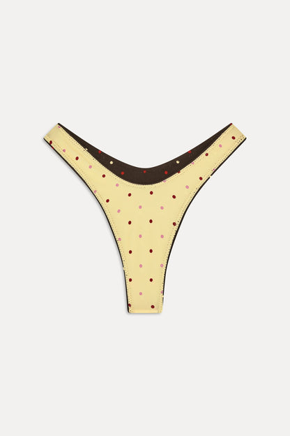 Frankies Bikinis collections|swimwear|new Full Moon Reversible Satin Bikini Bottom - Honey Bug