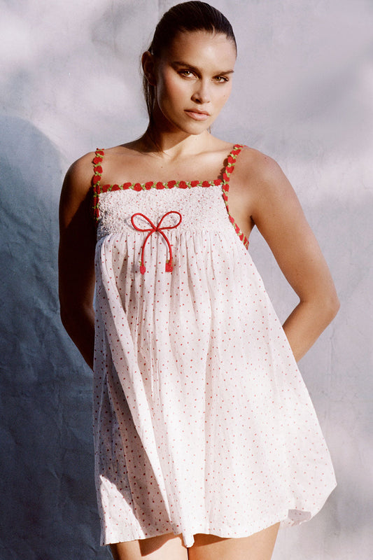 Frankies Bikinis collections|clothing Coppola Cotton Babydoll Dress - Tiny Berry