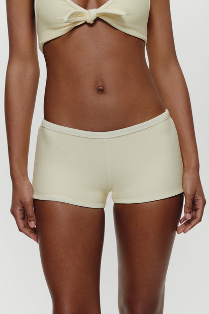 Frankies Bikinis collections|swimwear Caster Terry Cheeky Boy Shorts - Lemon