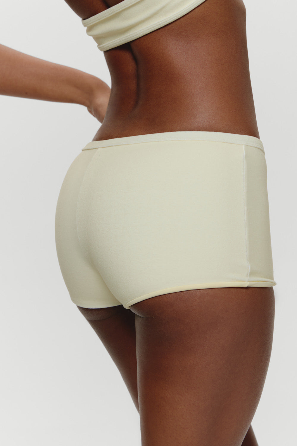 Frankies Bikinis collections|swimwear Caster Terry Cheeky Boy Shorts - Lemon