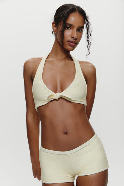 Frankies Bikinis collections|swimwear Caster Terry Cheeky Boy Shorts - Lemon