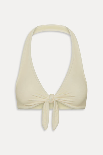 Frankies Bikinis collections|swimwear Jayne Terry Halter Bikini Top - Lemon