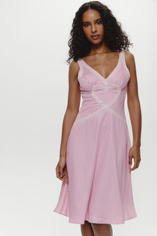 Frankies Bikinis collections|sale|clothing Memory Lane Satin Midi Dress - Love Drop