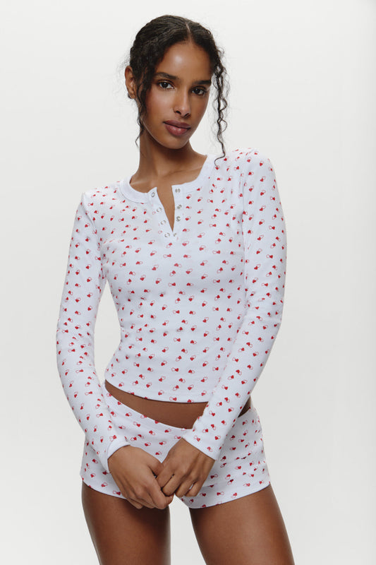 Frankies Bikinis collections|clothing Amora Henley Shirt - Sunday Love