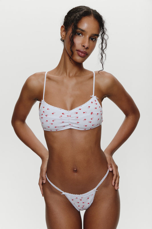 Frankies Bikinis collections|sale|clothing Lulu Cotton Bralette - Sunday Love