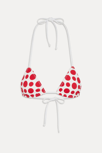 Frankies Bikinis collections|swimwear Nick Triangle Halter Bikini Top - Red Dottie