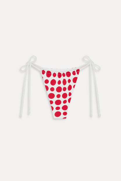 Frankies Bikinis collections|swimwear Tia Skimpy String Bikini Bottom - Red Dottie