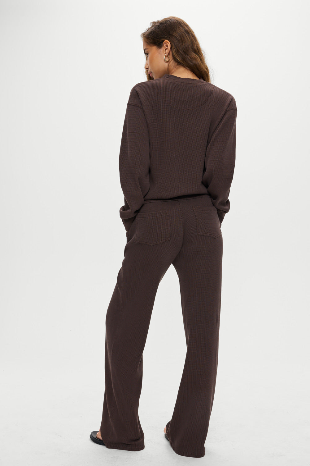 Frankies Bikinis collections|sale Emma Thermal Low Rise Pants - Walnut