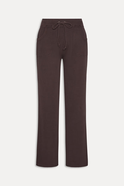 Frankies Bikinis collections|sale Emma Thermal Low Rise Pants - Walnut