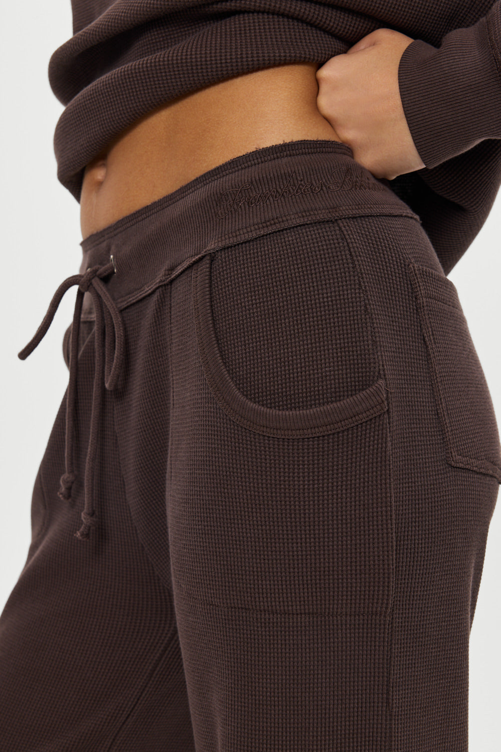 Frankies Bikinis collections|sale Emma Thermal Low Rise Pants - Walnut