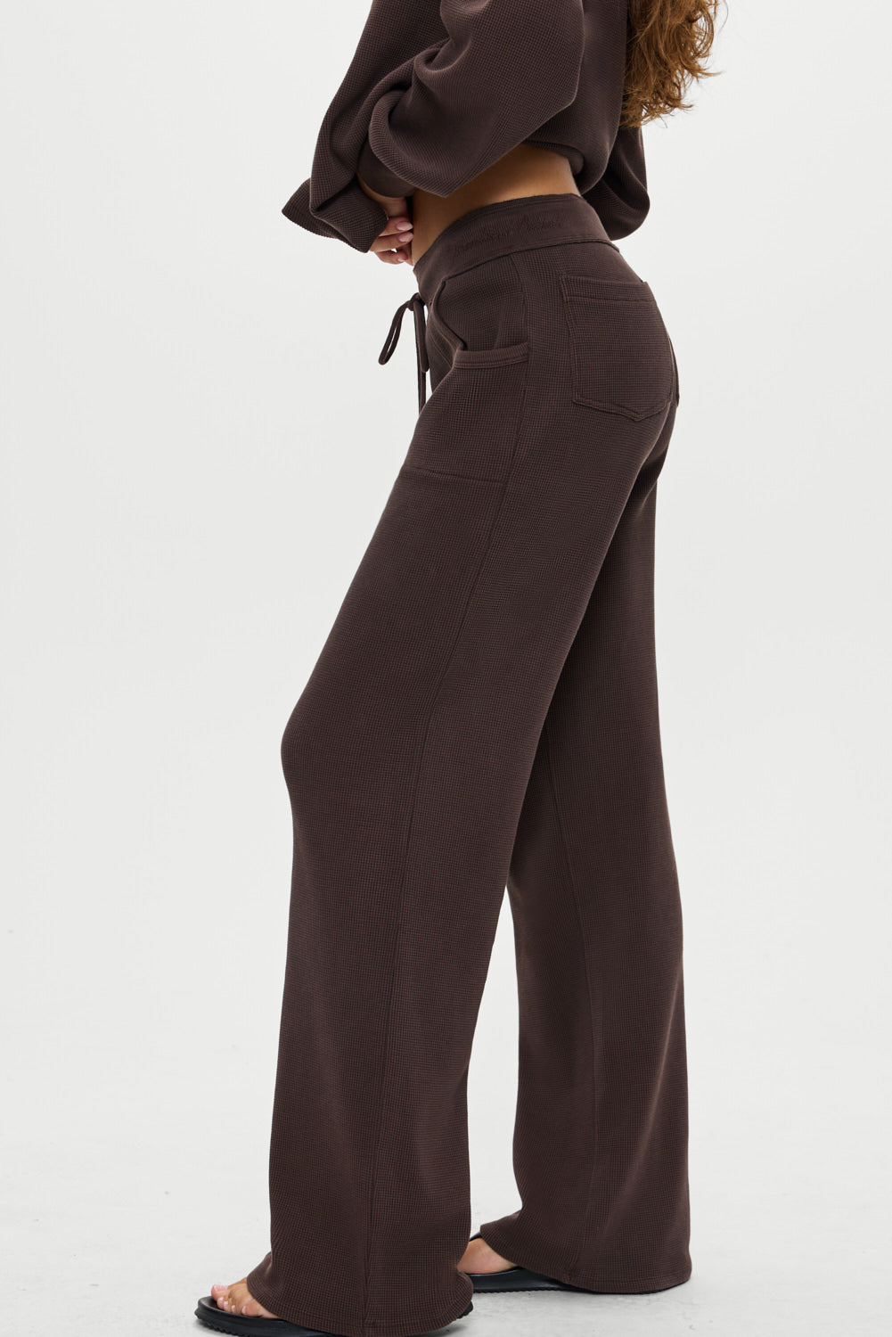Frankies Bikinis collections|sale Emma Thermal Low Rise Pants - Walnut