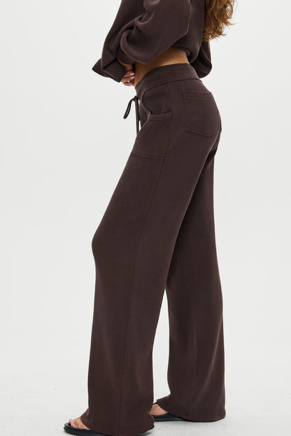 Frankies Bikinis collections|sale Emma Thermal Low Rise Pants - Walnut