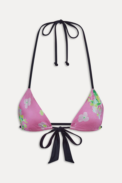 Frankies Bikinis collections|swimwear|sale Coastal Micro Triangle Bikini Top - Midnight Blossom