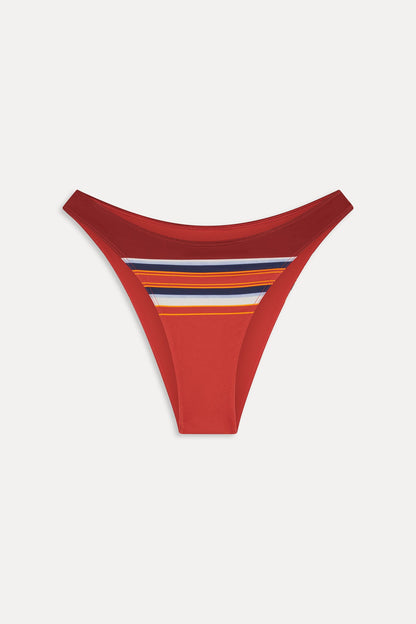 Frankies Bikinis collections|sale|swimwear Dove Striped Bikini Bottom - Sandstone