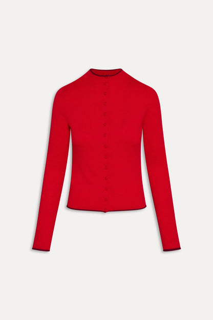 Frankies Bikinis collections|sale Leo Knit Button Up Cardigan - Ember