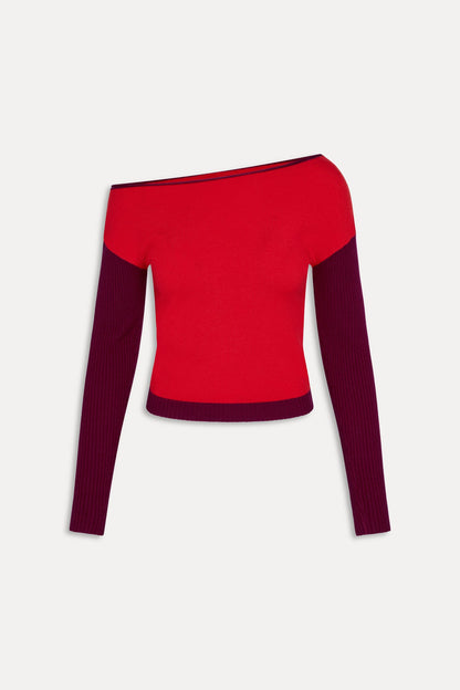 Frankies Bikinis collections|sale Vail Off The Shoulder Knit Shirt - Ember