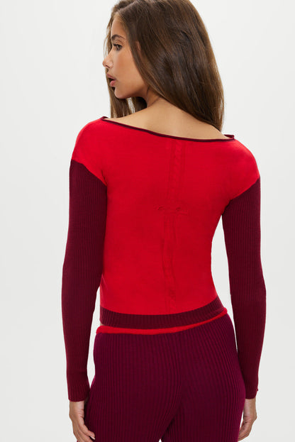 Frankies Bikinis collections|sale Vail Off The Shoulder Knit Shirt - Ember
