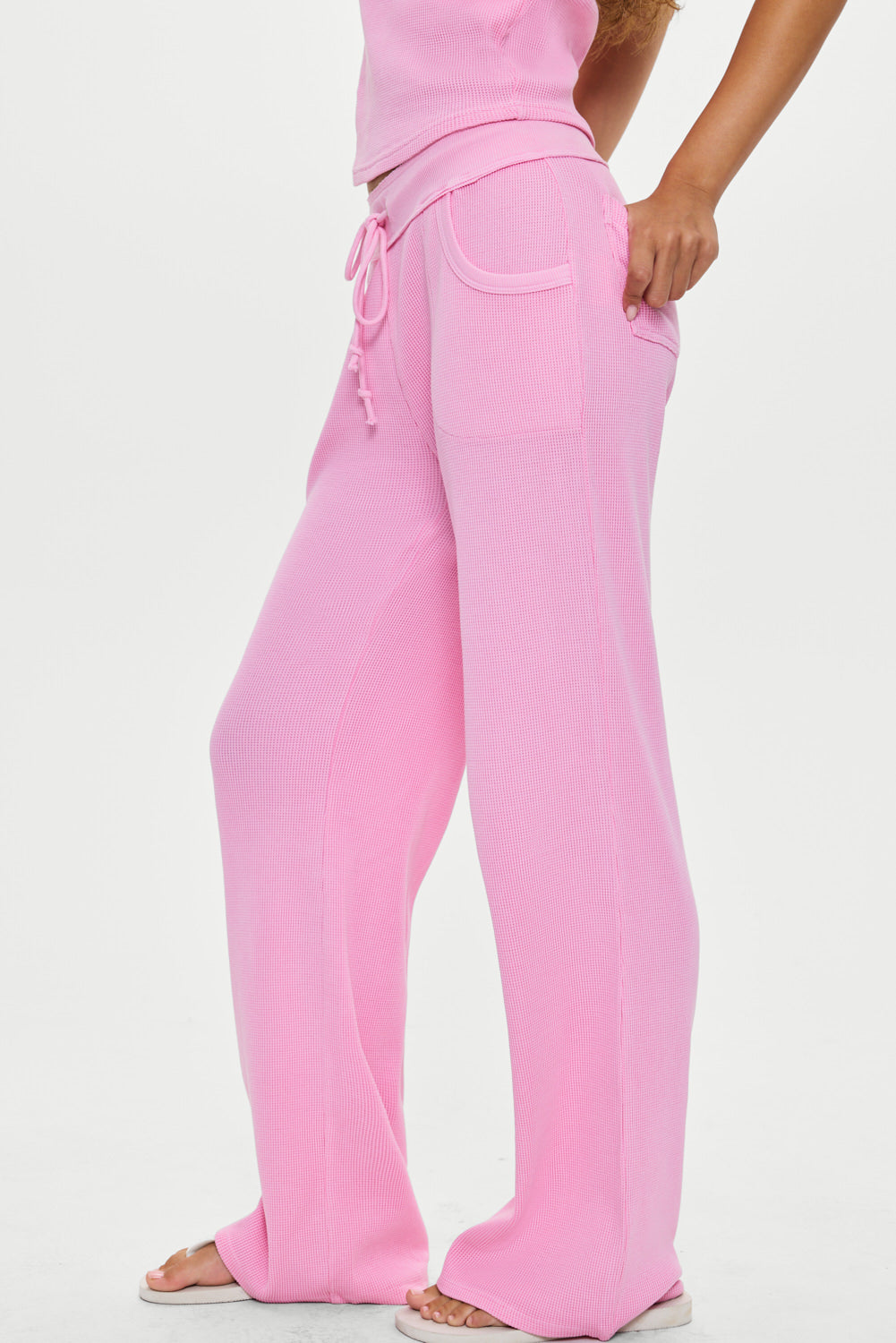 Frankies Bikinis collections|sale Emma Thermal Low Rise Pants - Blush