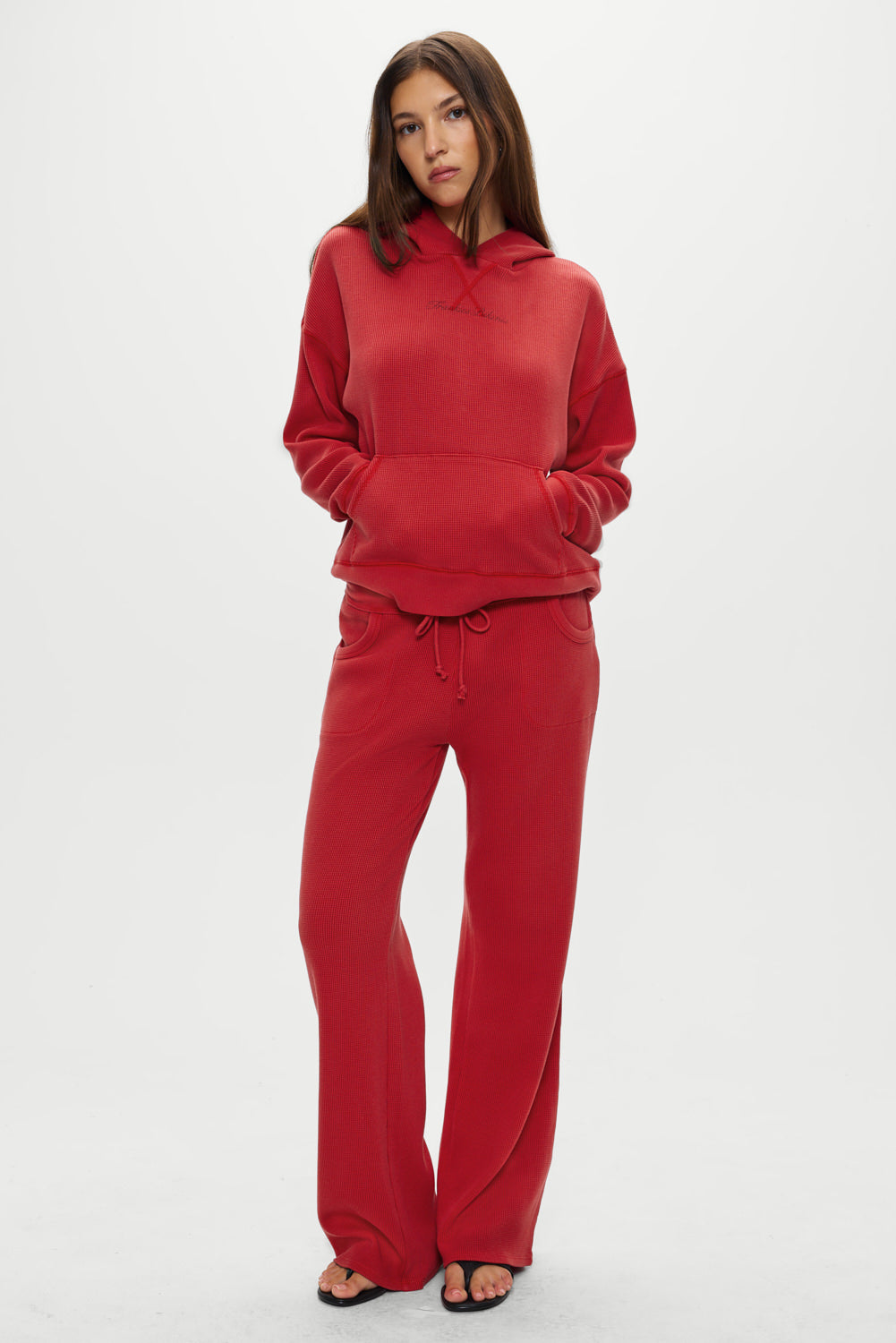 Frankies Bikinis collections|sale Haven Thermal Hoodie - Strawberry Red