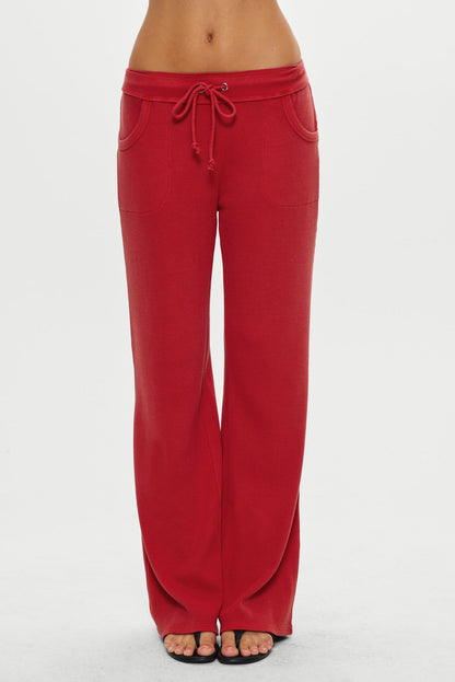 Frankies Bikinis collections|sale Emma Thermal Low Rise Pants - Strawberry Red