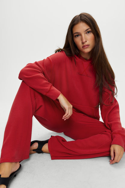 Frankies Bikinis collections|sale Emma Thermal Low Rise Pants - Strawberry Red