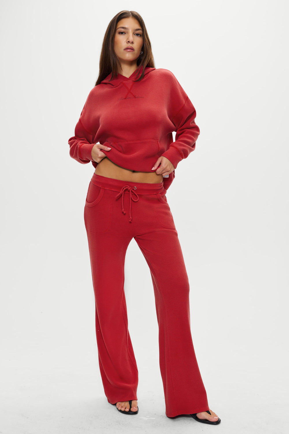 Frankies Bikinis collections|sale Emma Thermal Low Rise Pants - Strawberry Red