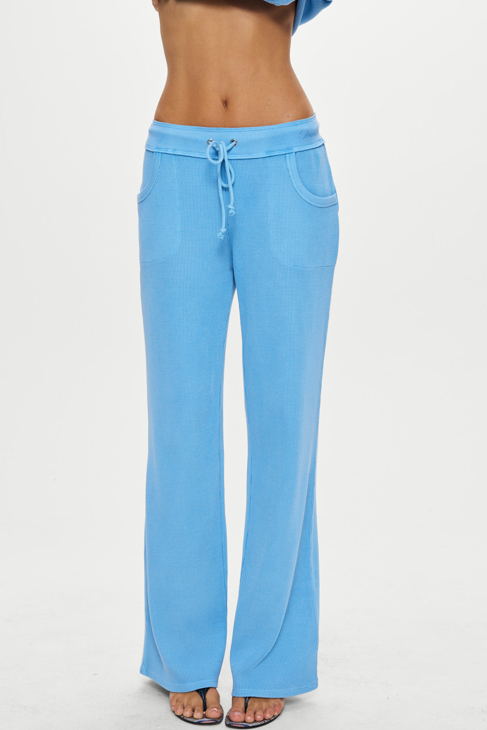 Frankies Bikinis collections|sale Emma Thermal Low Rise Pants - Lullaby Sky