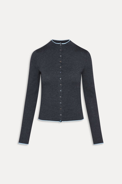 Frankies Bikinis collections|sale Leo Knit Button Up Cardigan - Stone
