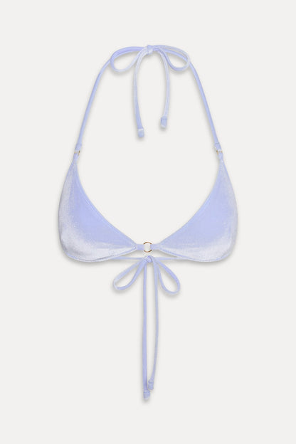 Frankies Bikinis collections|swimwear|sale Amore Skimpy Velvet Bikini Top - French Blue